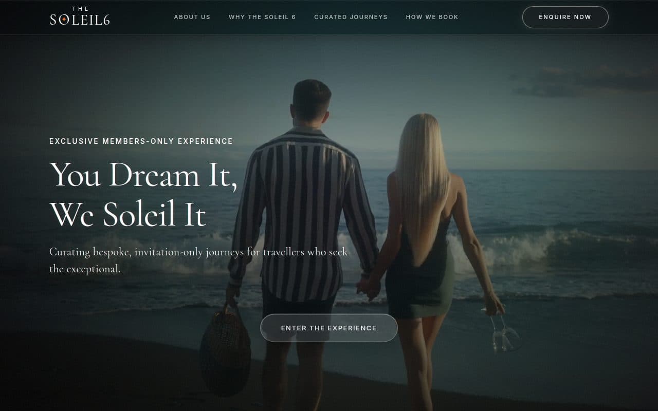 The Soleil 6 website homepage